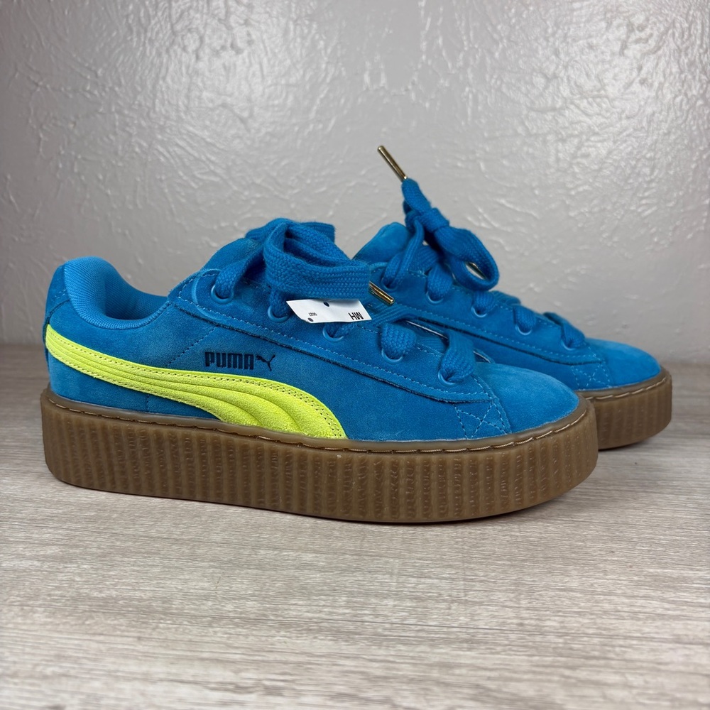 Puma Fenty X Creeper Phatty Speed Blue Lime Gum Suede Sneakers Women Size 8 NWOB